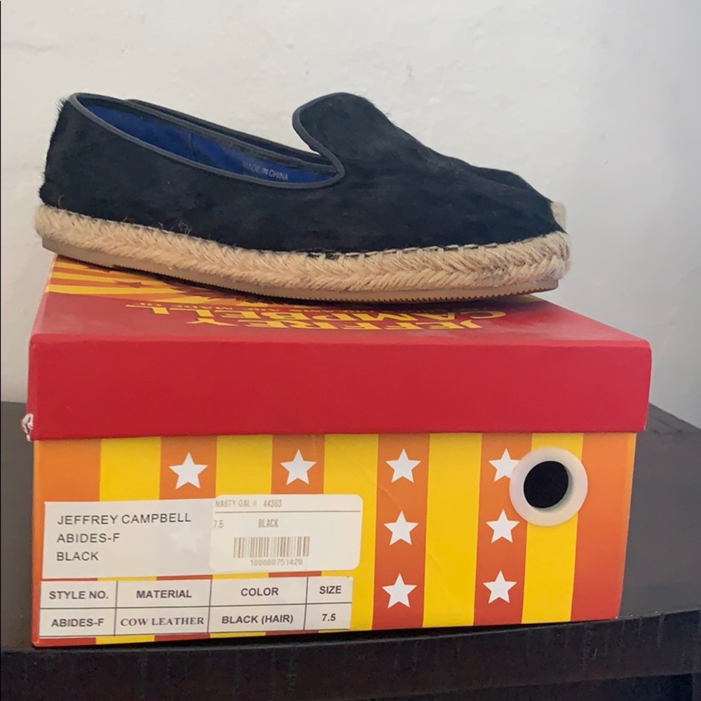 Jeffrey Campbell faux fur slip ons w/ box